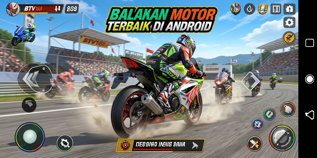 Screenshot BTV168 menampilkan balapan motor yang seru dan penuh aksi.
