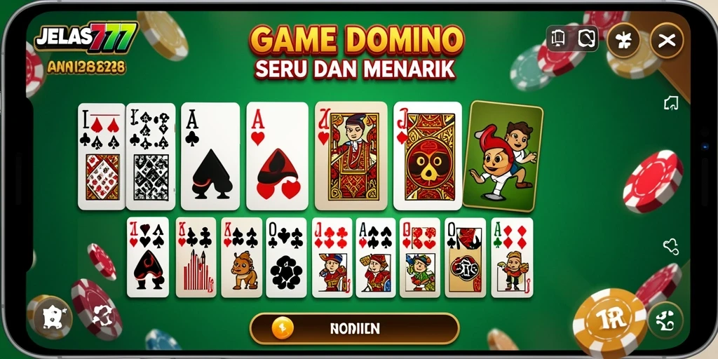 Tampilan menarik dari gameplay domino di JELAS777.