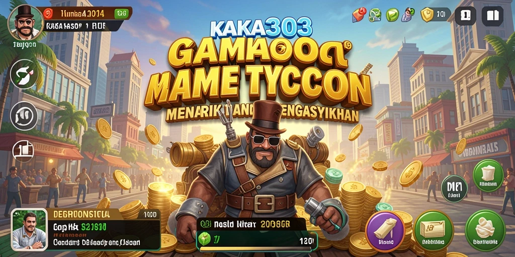 Tampilan gameplay KAKA303 yang menggambarkan suasana bisnis Tycoon.