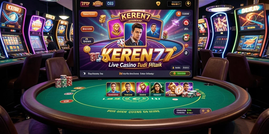 Gameplay KEREN77 menampilkan dealer langsung dan suasana kasino yang menyenangkan.