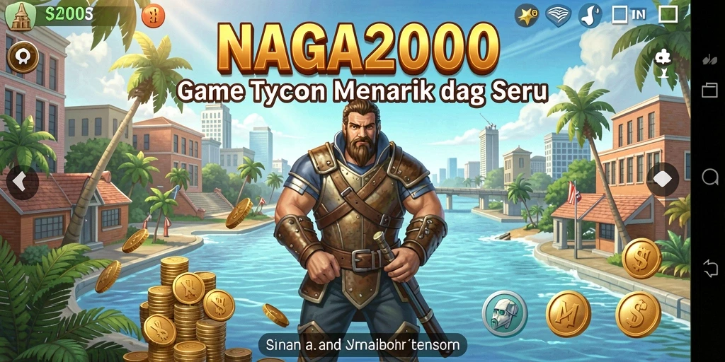 Tampilan gameplay NAGA2000 yang menampilkan strategi manajemen bisnis.