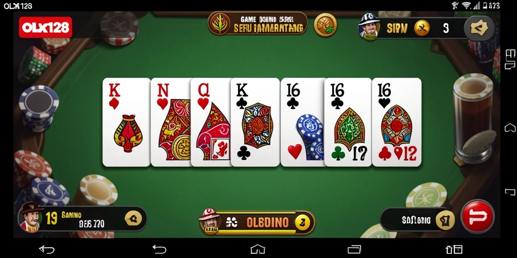 Screenshot tampilan gameplay OLX128 saat bermain Domino.