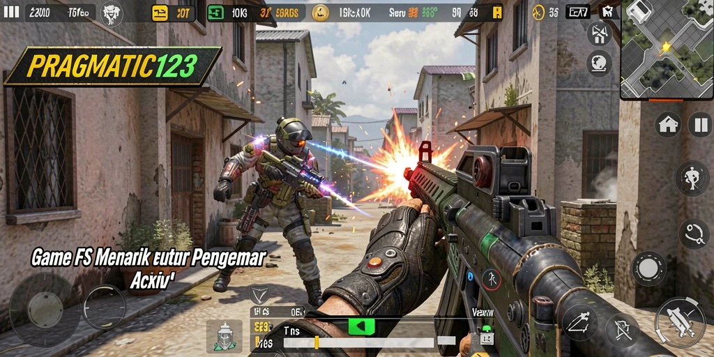 Screenshot PRAGMATIC123 menampilkan aksi tembak-menembak yang mendebarkan.