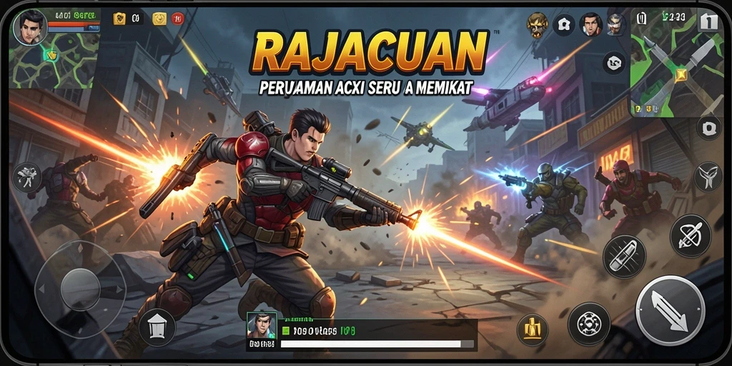 Screenshot gameplay RAJACUAN menampilkan aksi seru dan grafik luar biasa.