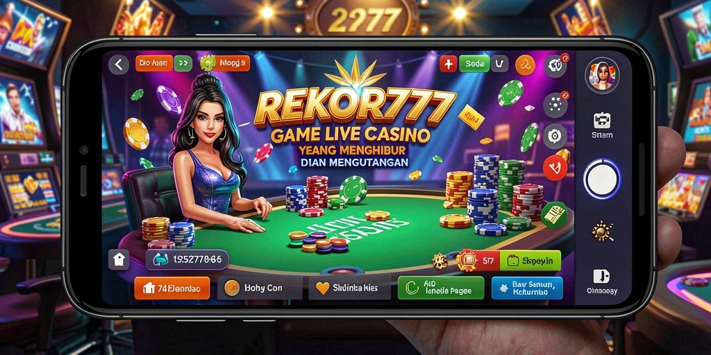 Tampilan permainan Live Casino seru di REKOR777 dengan dealer langsung.