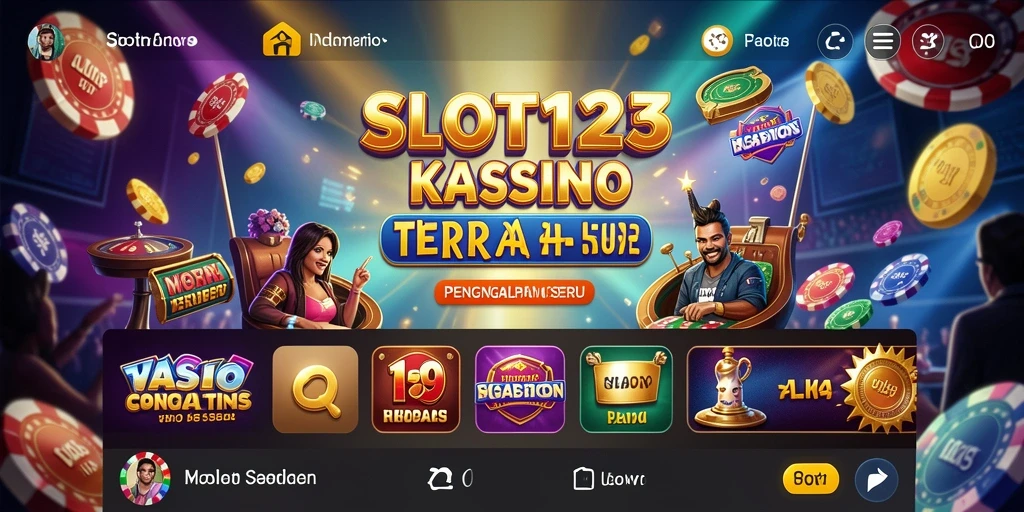 Screenshot menunjukkan gameplay menegangkan di mesin slot SLOT123.