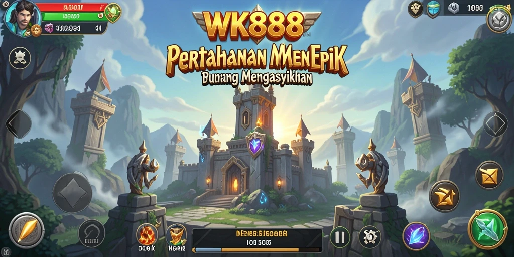 Screenshot gameplay Tower Defense yang menegangkan dalam WK888.